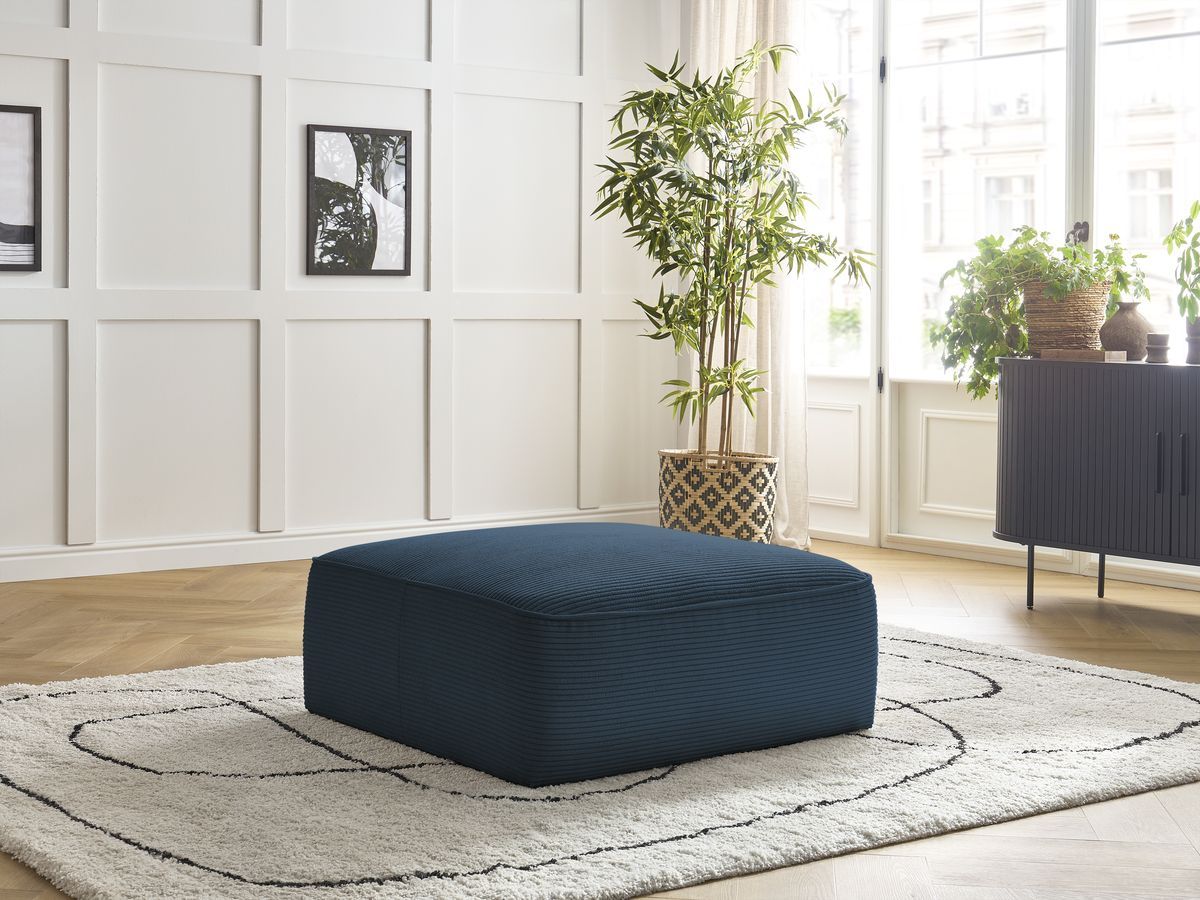 Bobochic Leopold Pouf Cordsamt Dunkelblau
