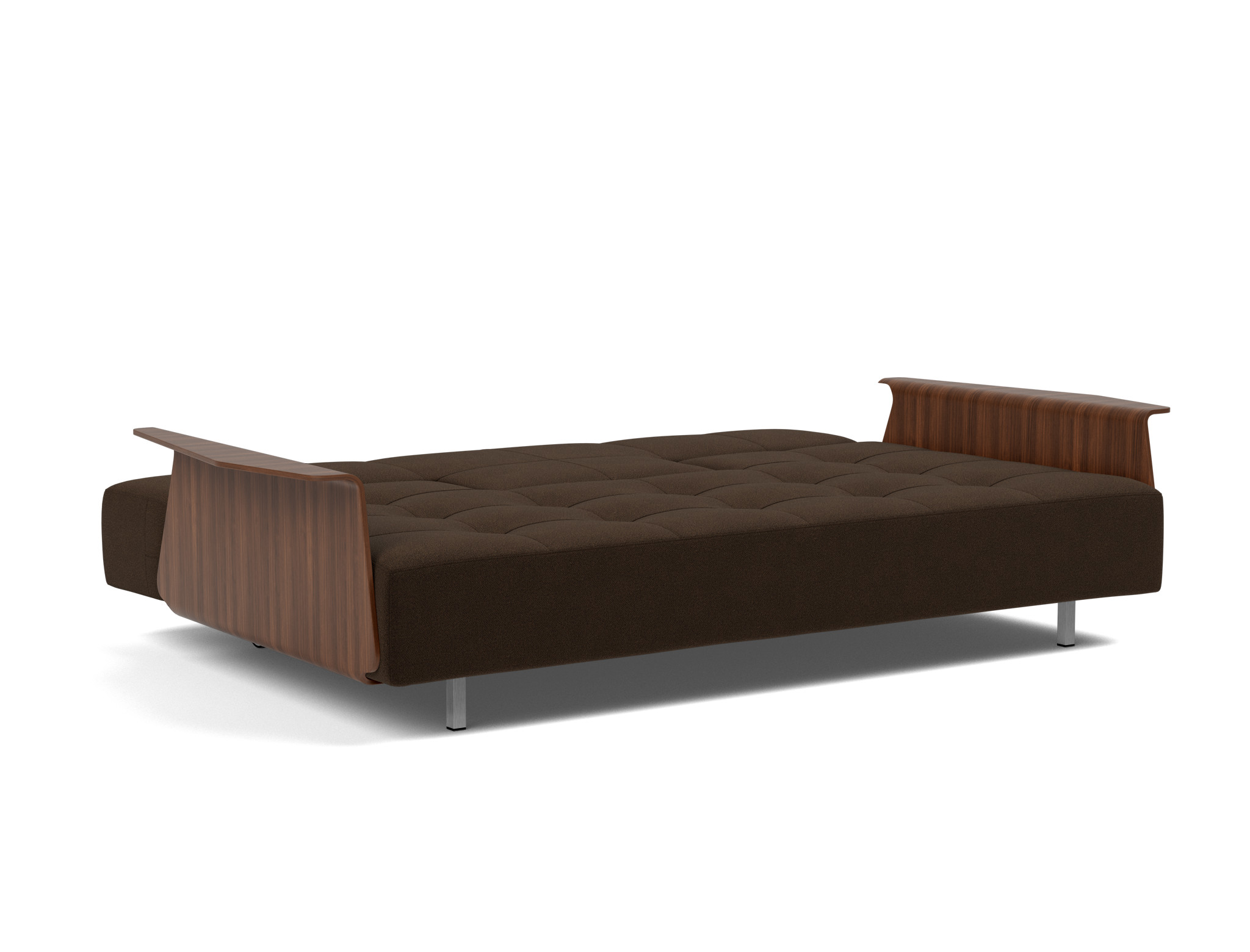 Schlafsofa Long Horn D.E.L. mit Armlehnen Strukturierter Stoff Taura 358-Chocco