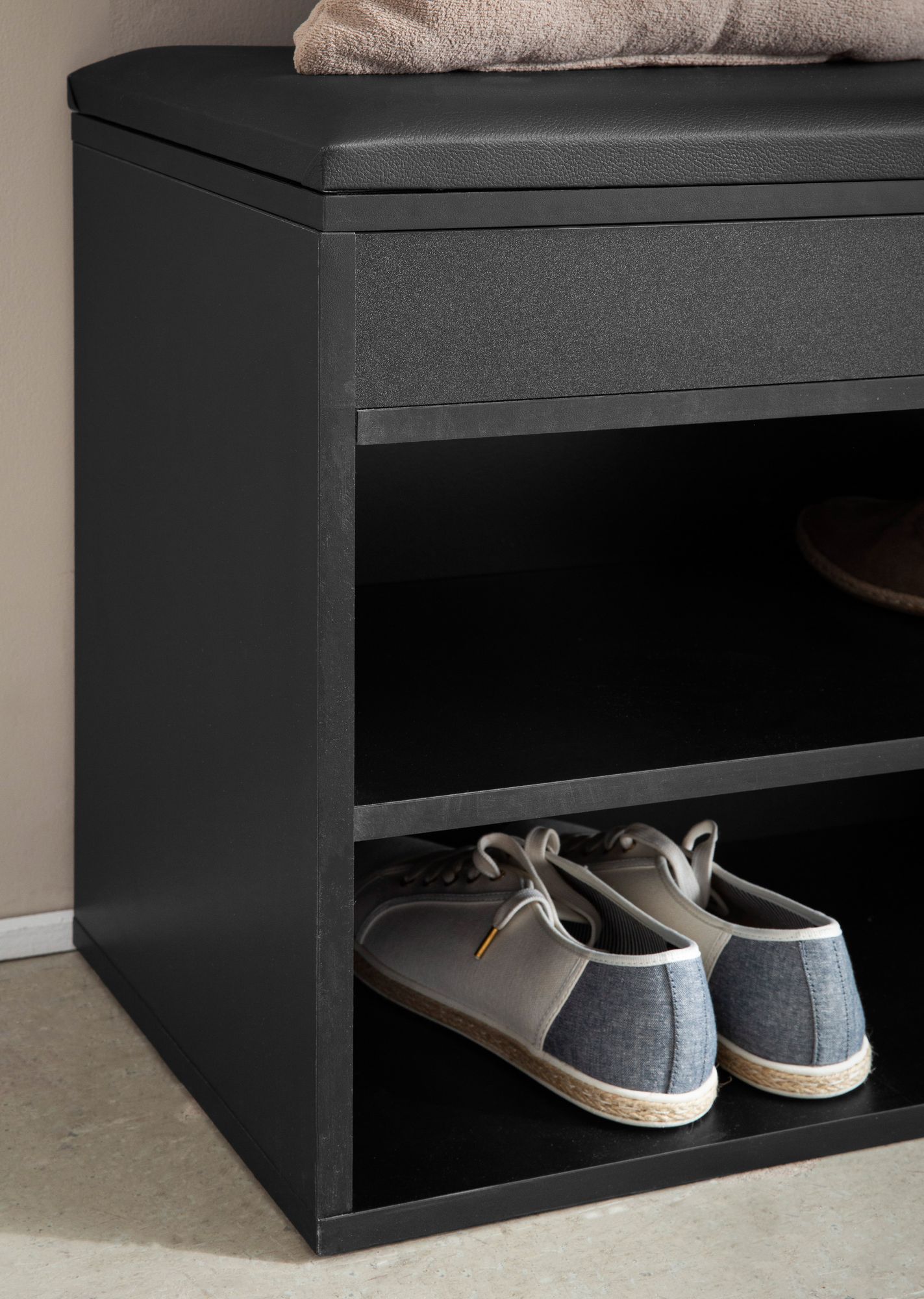 Schuhbank Kilsund Schwarz 104 × 32 × 51 cm