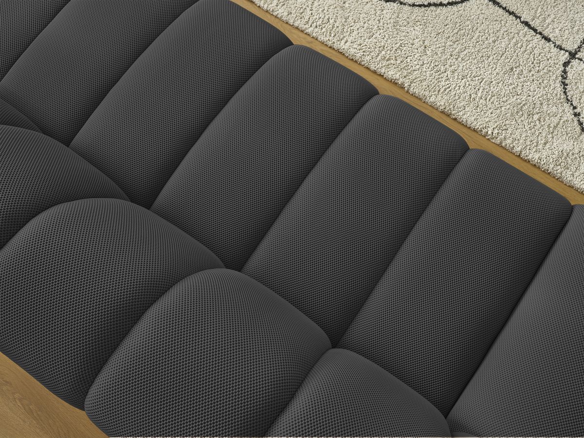Bobochic Hayden Sofa 3-Sitzer Mesh-Stoff Schwarz