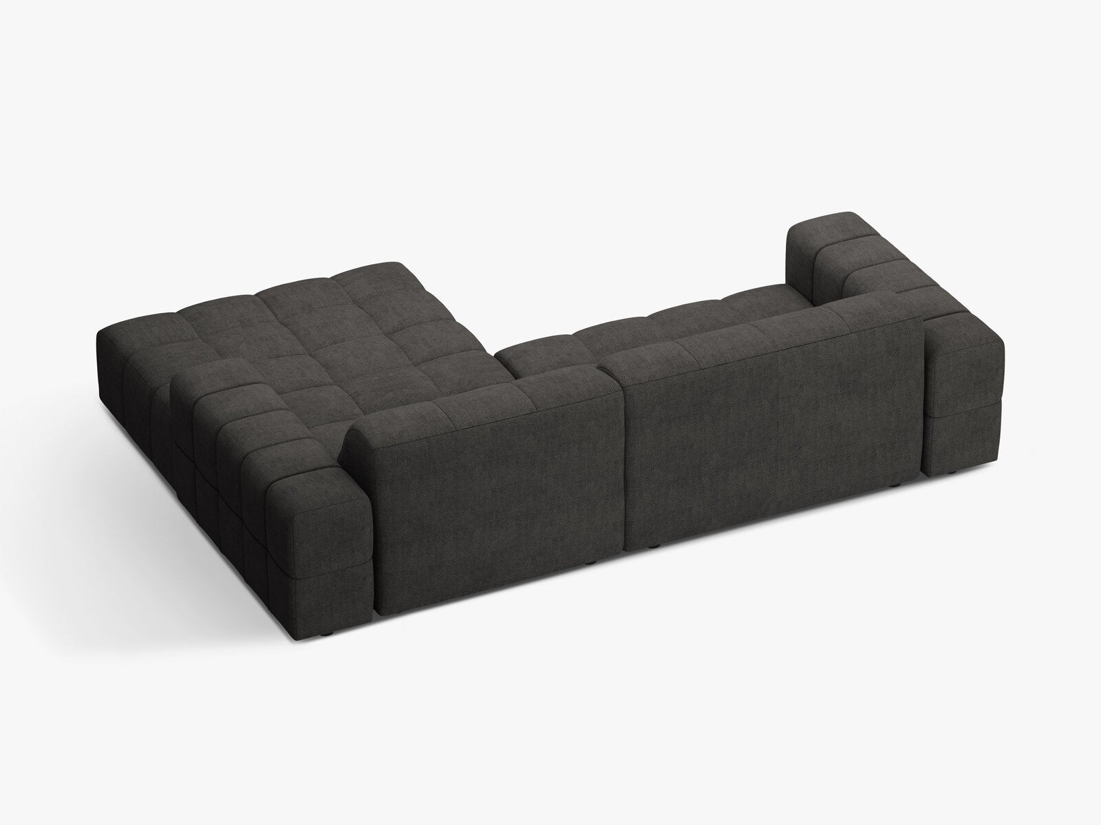 Micadoni Jennifer Ecksofa 4-Sitzer Rechts Chenille Eden Dunkelgrau