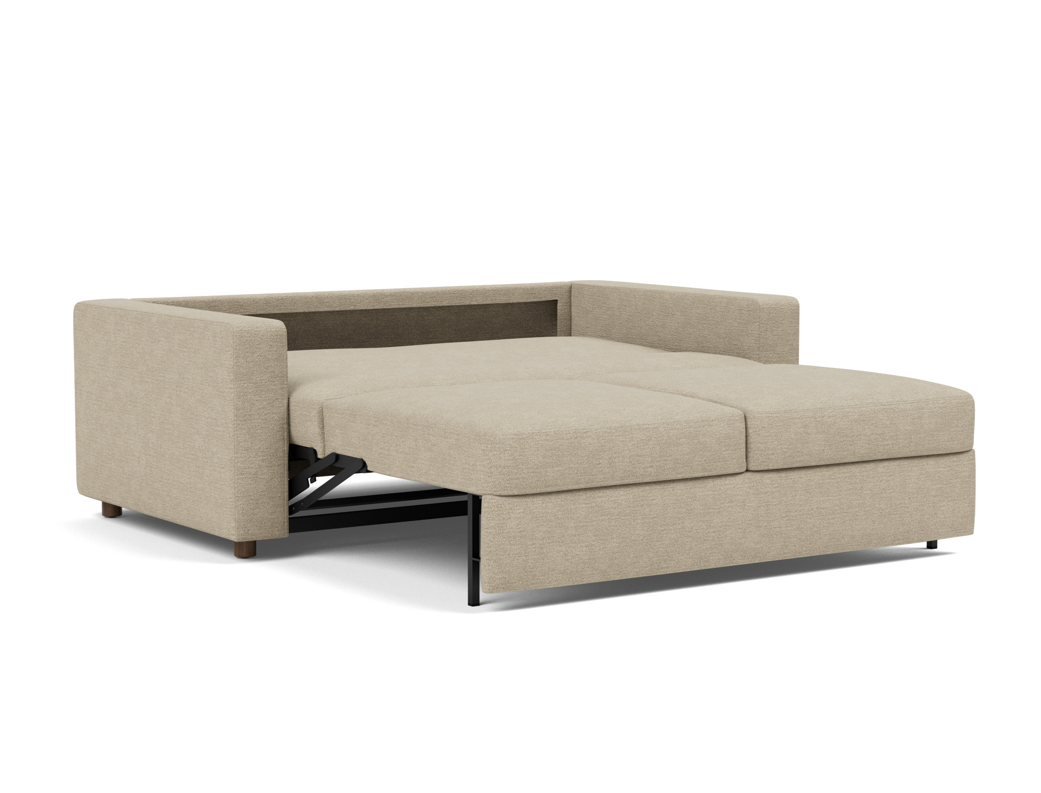 Schlafsofa Neah mit Standard-Armlehnen 160 Strukturierter Stoff Taura 356-Sand