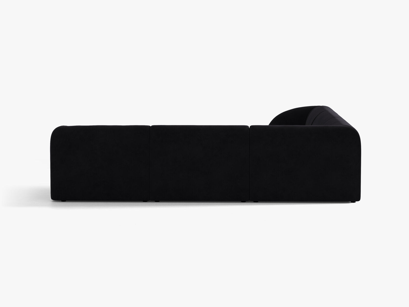 Micadoni 5-Sitzer Symmetrisches Ecksofa Miley Samt Venus Schwarz