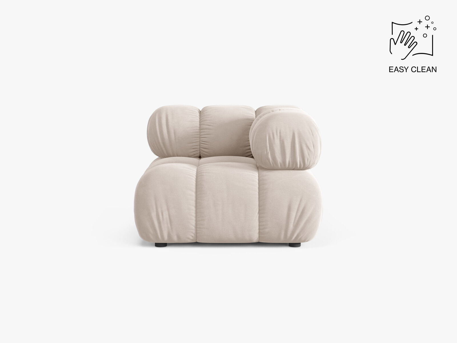 Micadoni symmetrisches Eckmodul Bellis Samt Venus Helles Beige