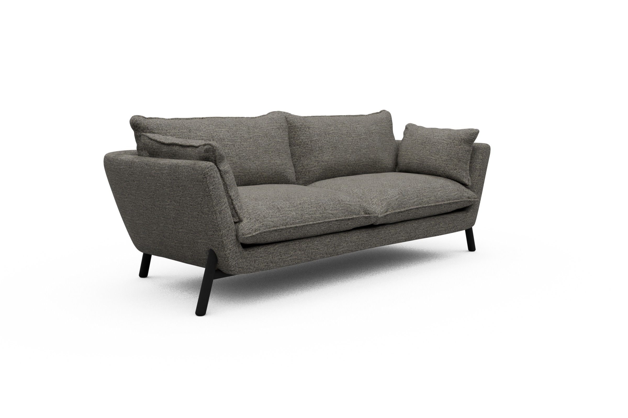 Sofa Emil PREMIUM 3-Sitzer Beinfarbe Eiche Schwarz Carreno-Sepie-Brown