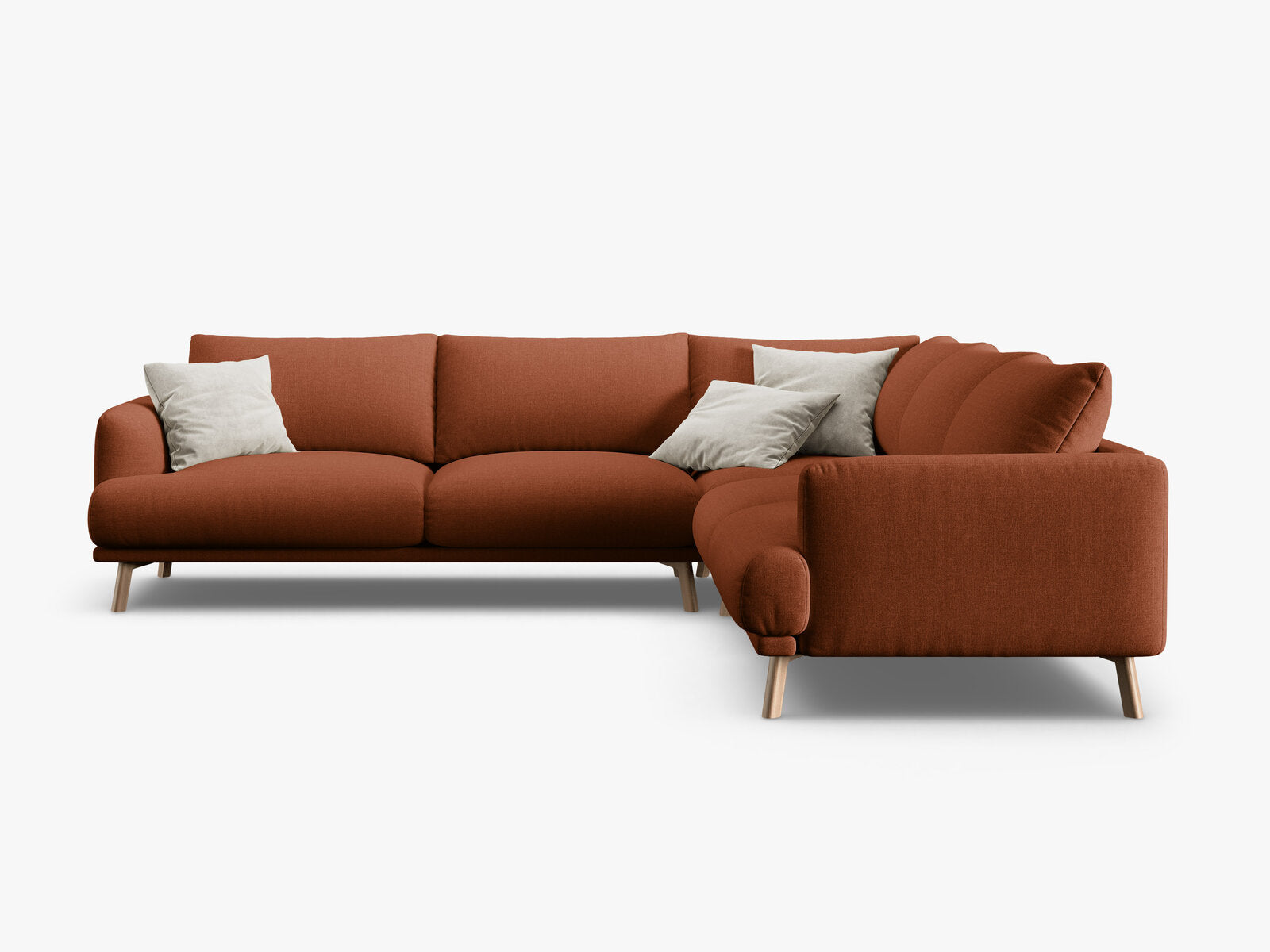 Micadoni symmetrisches Ecksofa Naomi 5-Sitzer Strukturierter Stoff Liberty Ziegel