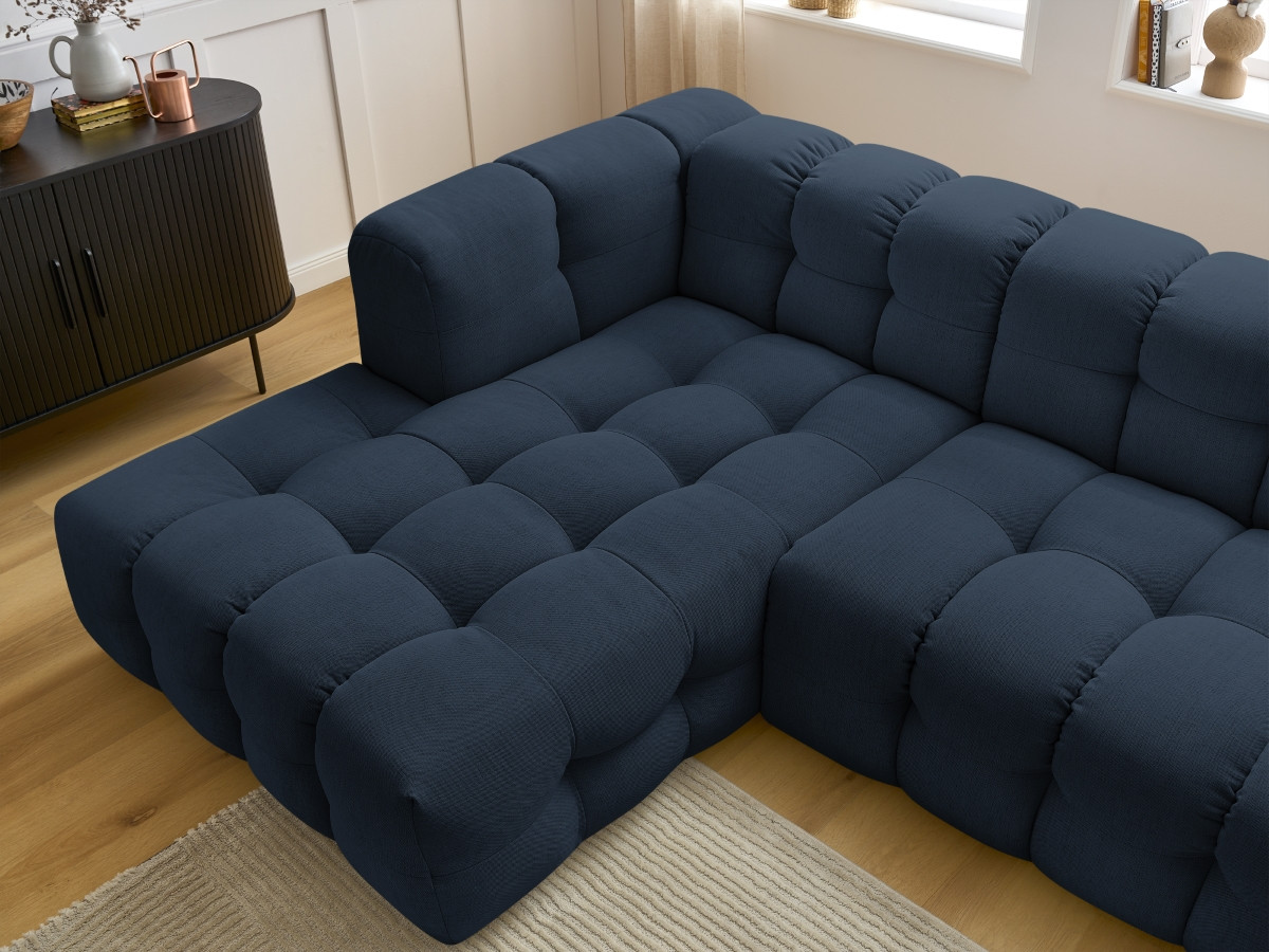 Bobochic Cloud Ecksofa 288 × 184 cm Stoff Dunkelblau Ecke links