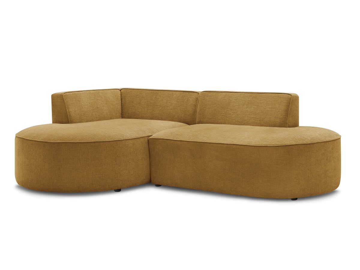 Bobochic Rousseau Ecksofa Strukturstoff Gelb Ecke links