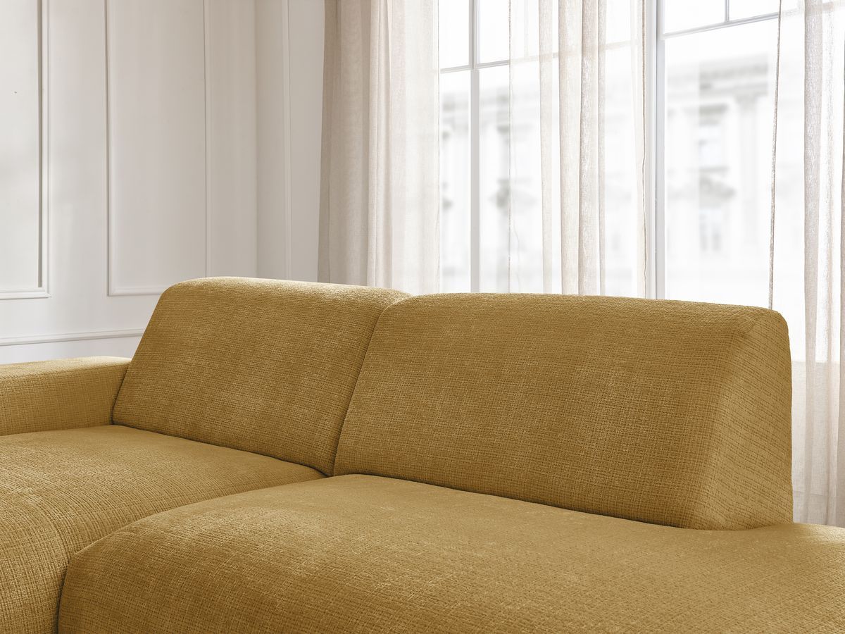 Bobochic Sirius Ecksofa 405 × 170 cm Strukturstoff Gelb Ecke links