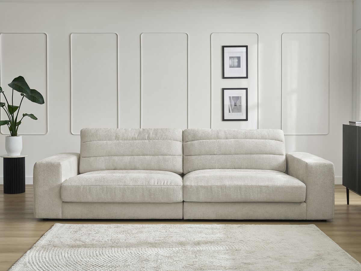 Bobochic Sierra Sofa 3-Sitzer Strukturstoff Beige