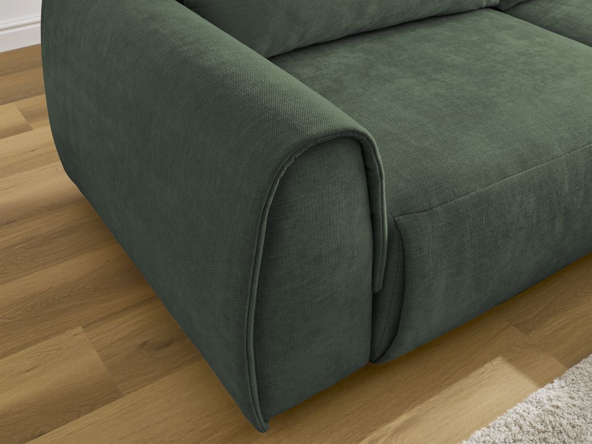 Bobochic Aden Ecksofa 246 × 152 cm Stoff Grün Ecke rechts