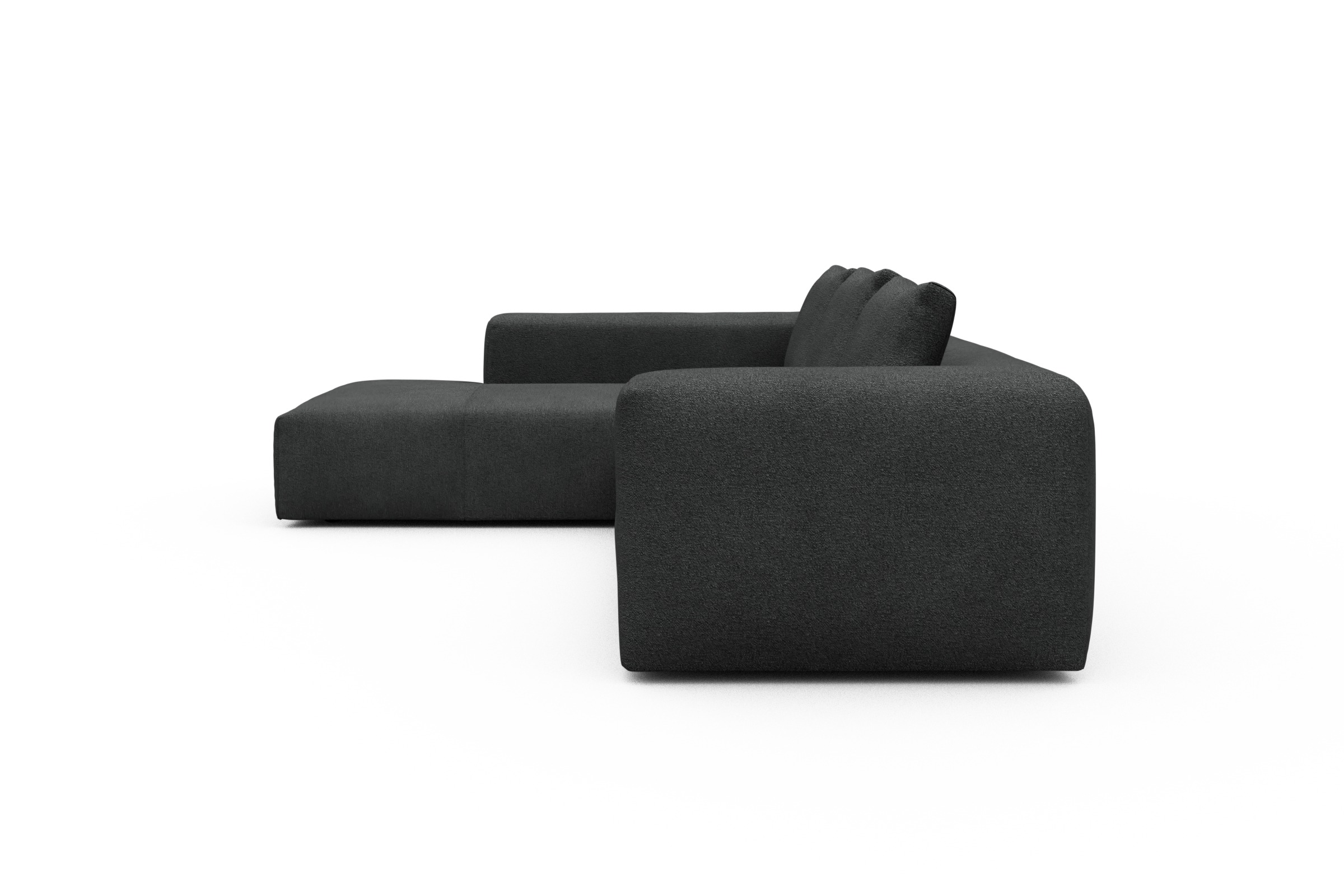 Ecksofa Fred Relax-Ecke links mit 2,5-Sitzer Boucle-Charcoal