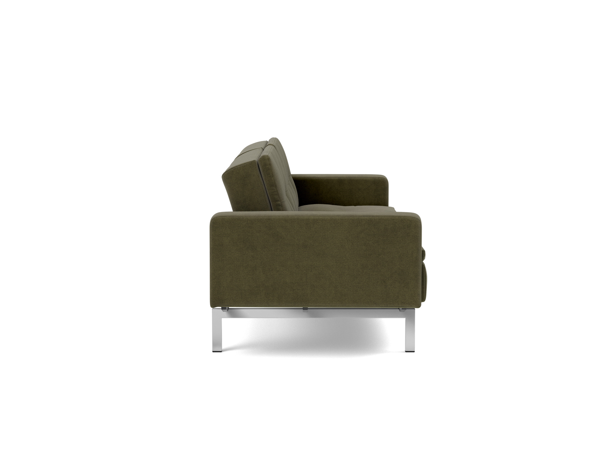 Schlafsofa Dublexo mit Armlehnen Kord Cordufine 316-Pine-Green Beine Chrom
