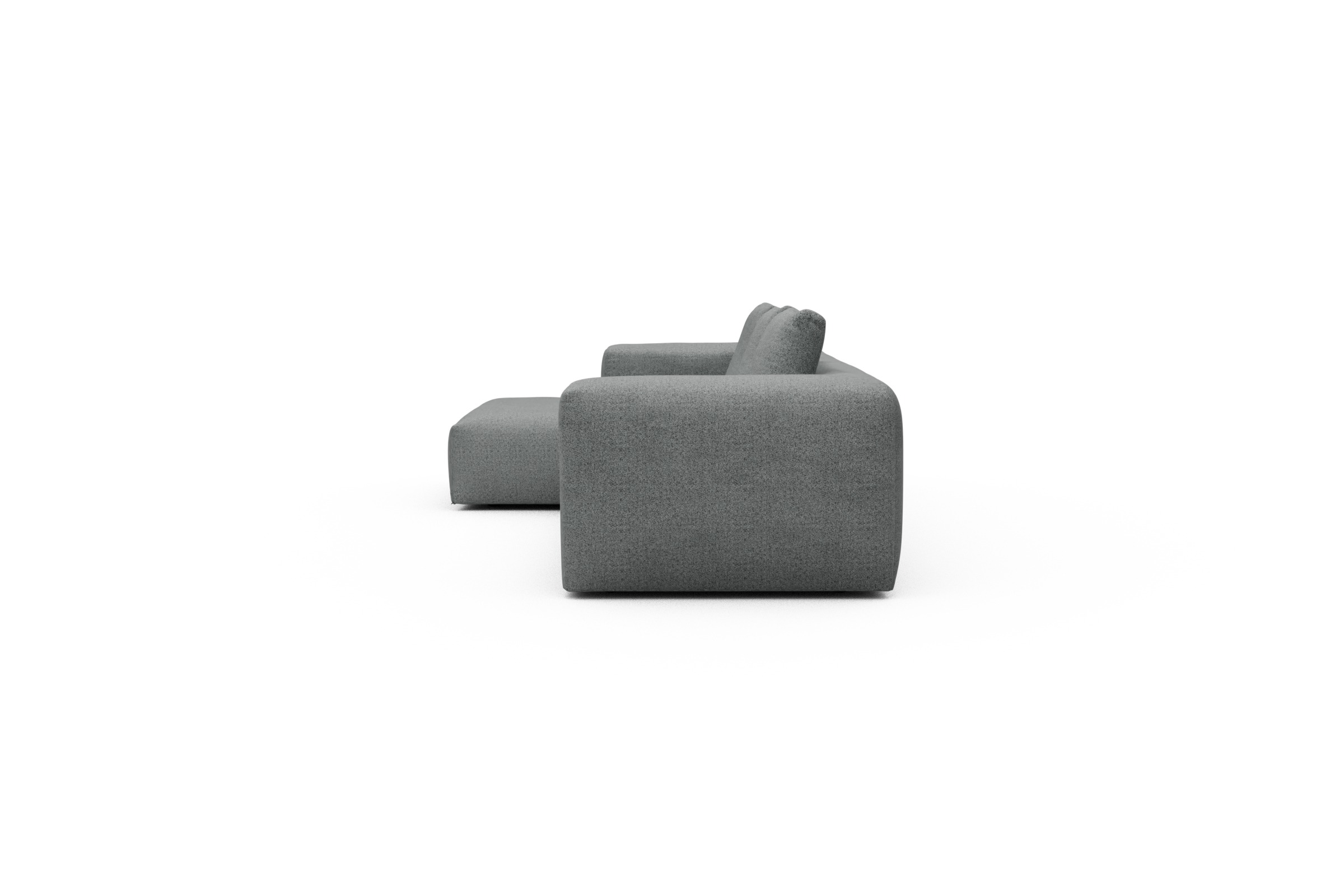 Ecksofa Fred Chaiselongue links mit 2,5-Sitzer Aivi-Gravet-Grey