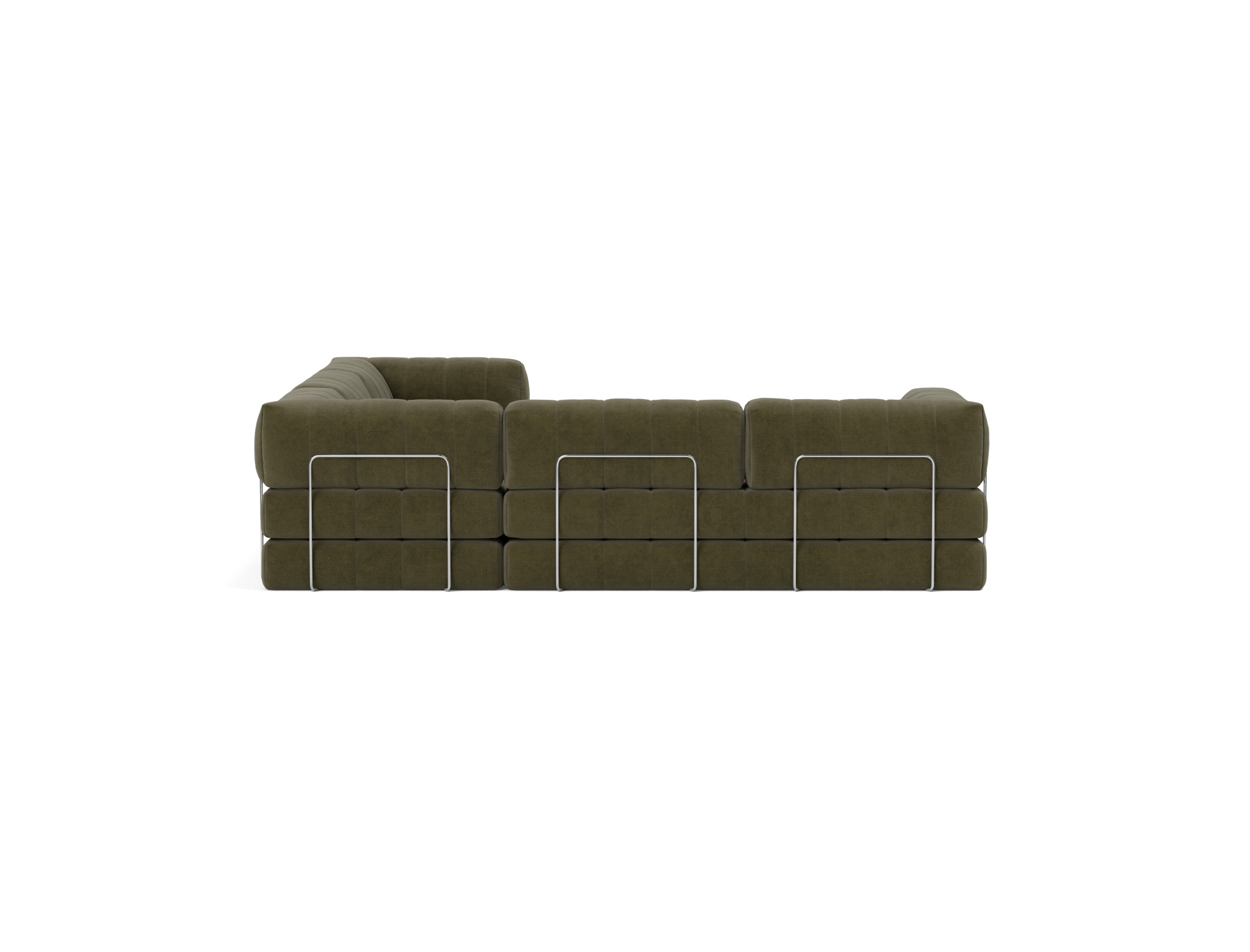 Eck-Schlafsofa CozyPad mit Armlehnen Kord Cordufine 316-Pine-Green