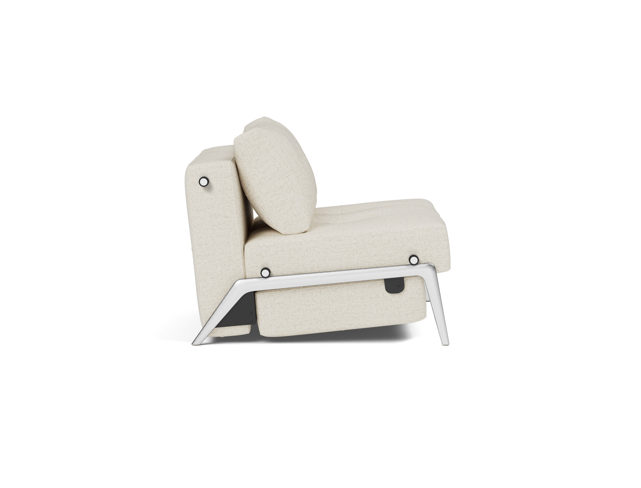 Schlafsessel Cubed 90 Boucle Skandi 531-Off-White Beine Aluminium