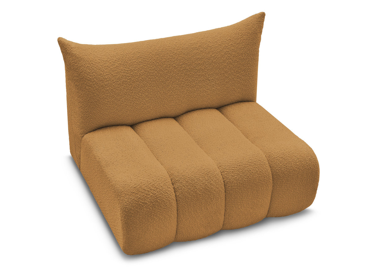 Bobochic Azra Sofamodul 2-Sitzer 120 × 112 cm Bouclé-Stoff Gelb