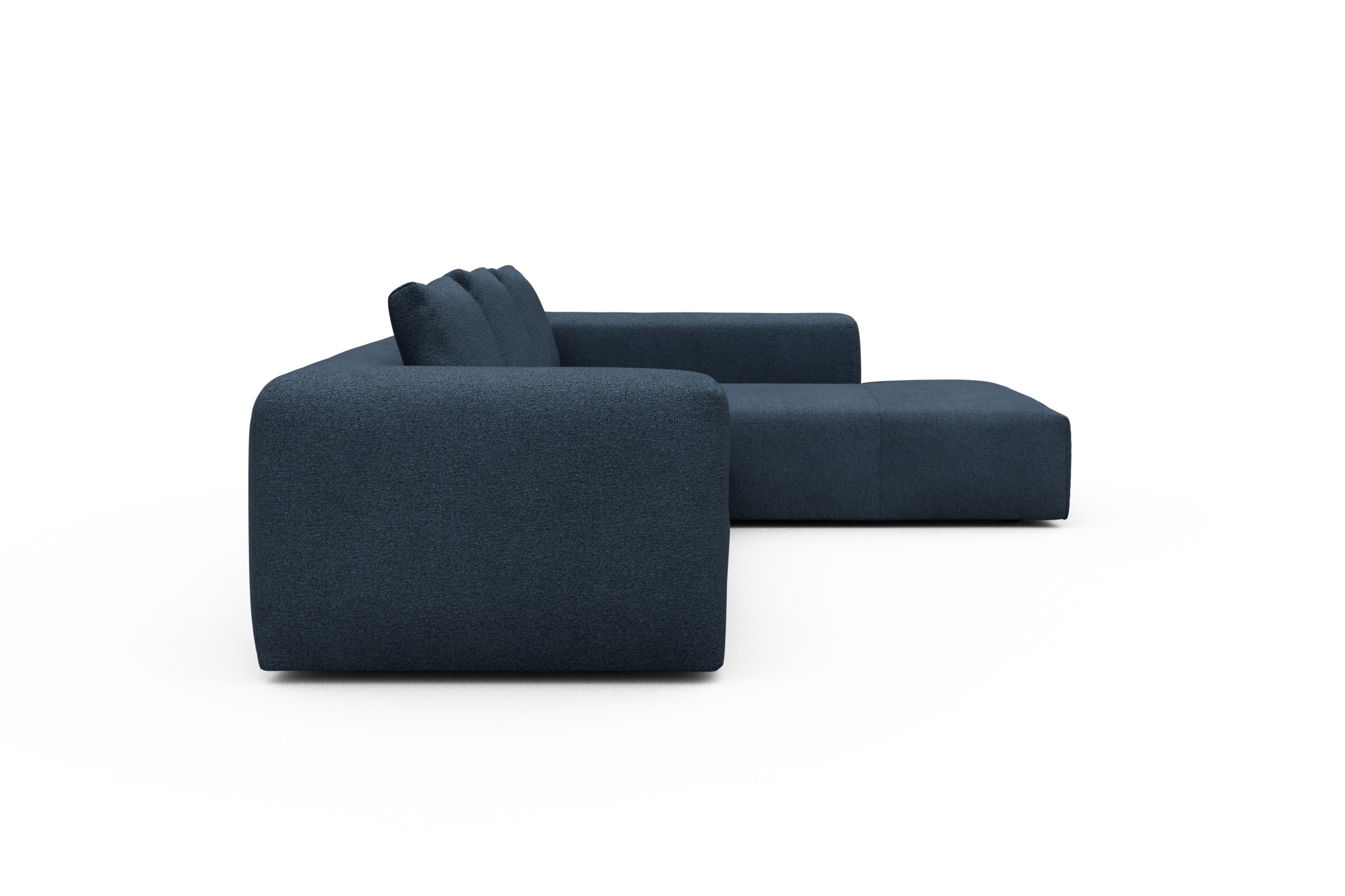 Ecksofa Fred Relax-Ecke rechts mit 2,5-Sitzer Boucle-Blue