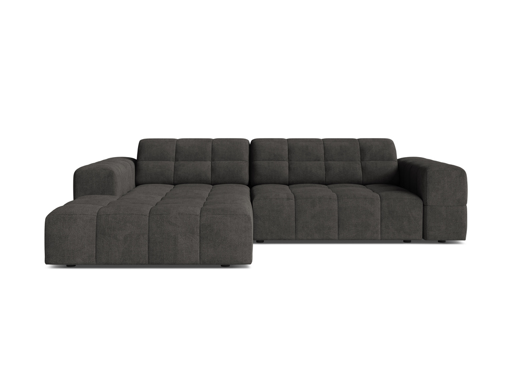 Cosmopolitan Design Ecksofa Chicago 3-Sitzer Chenille Eden Dunkelgrau Links