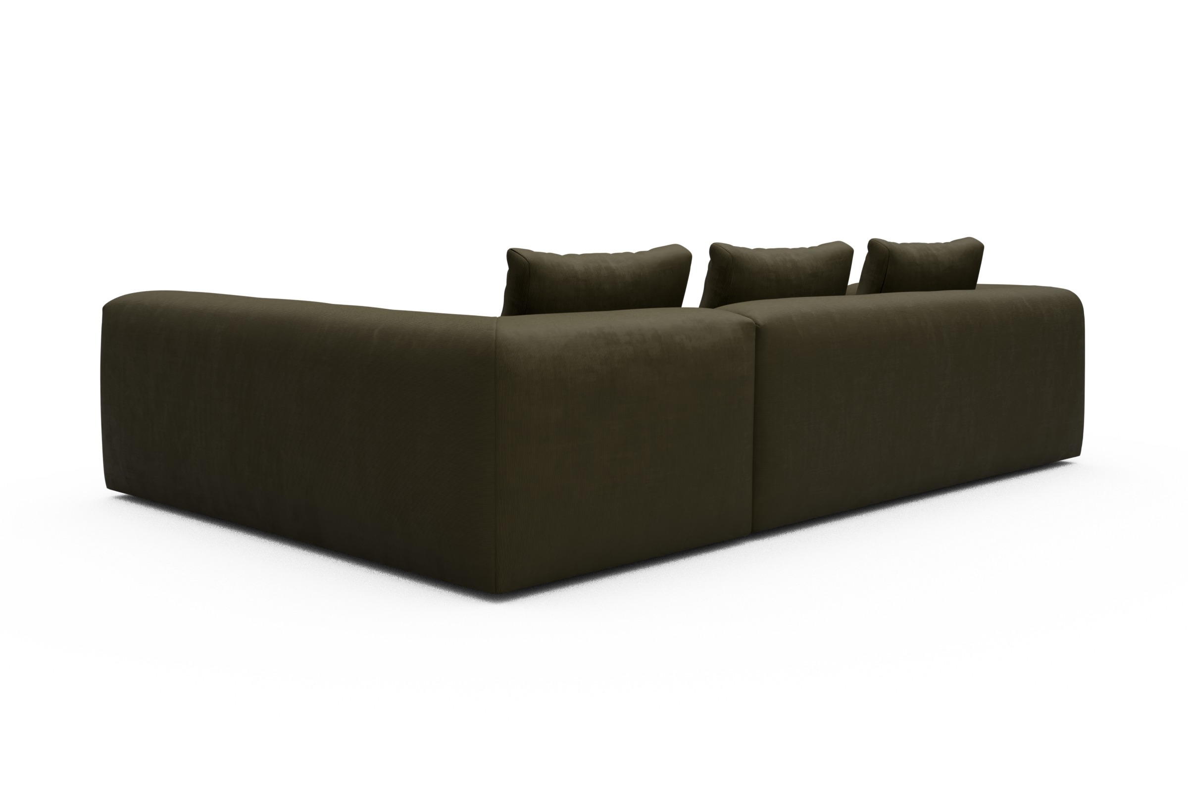 Ecksofa Fred 2x 2,5-Sitzer rechts offen Cordufine-Pine-Green