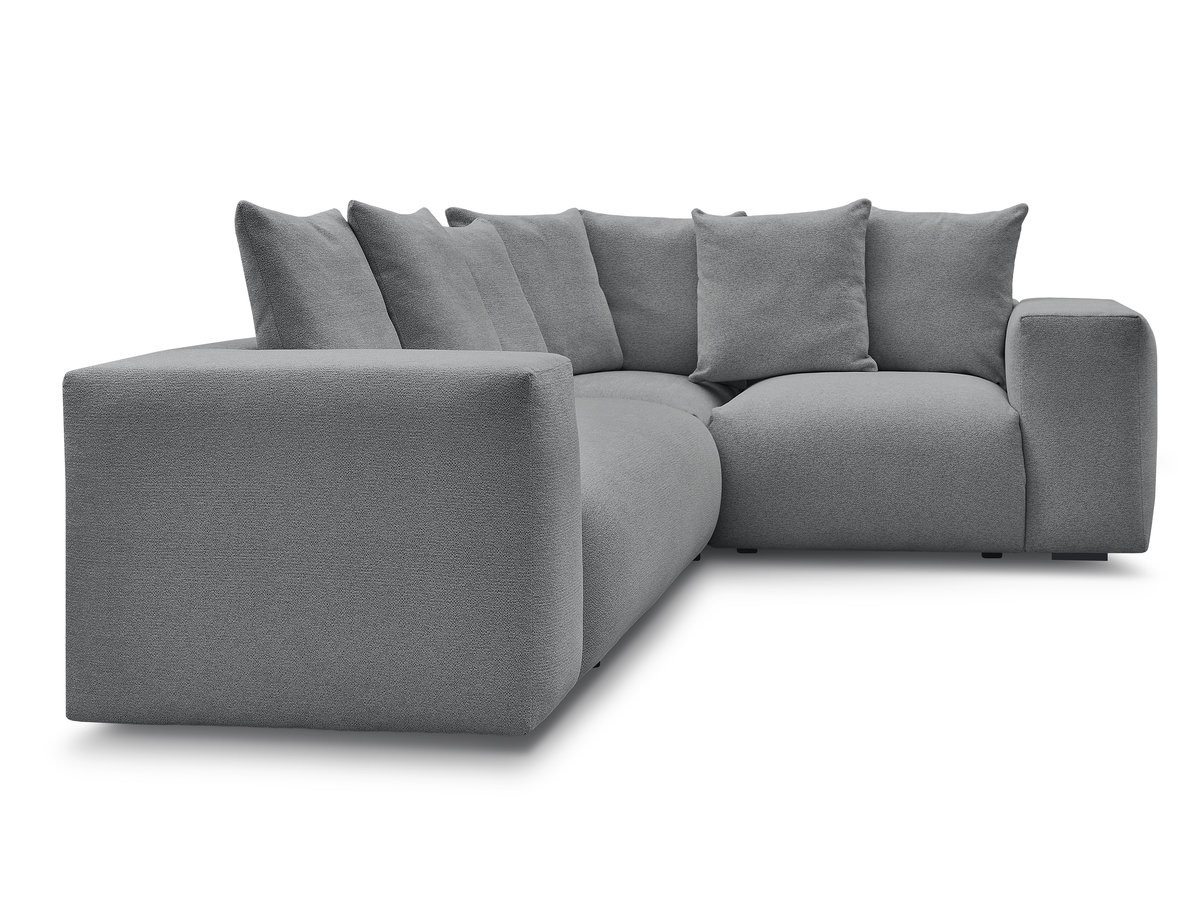 Bobochic Voltaire Ecksofa 268 × 214 cm Melange-Stoff Dunkelgrau Ecke rechts