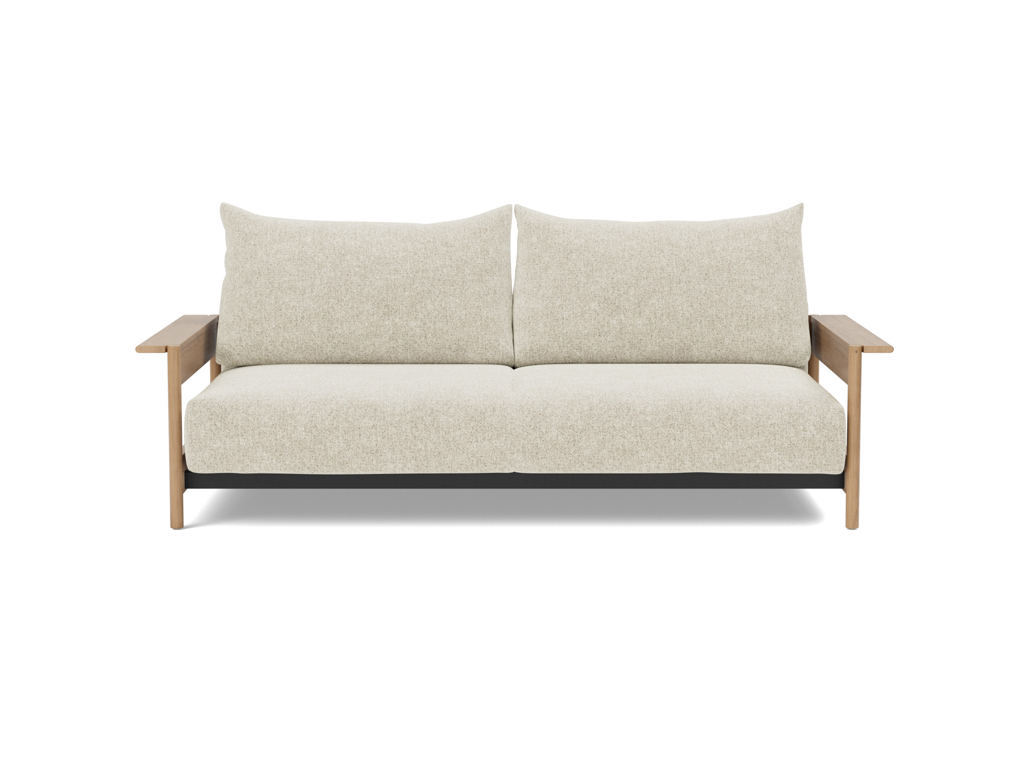 Schlafsofa Malloy Wood Strukturierter Stoff Taura 357-Off-White