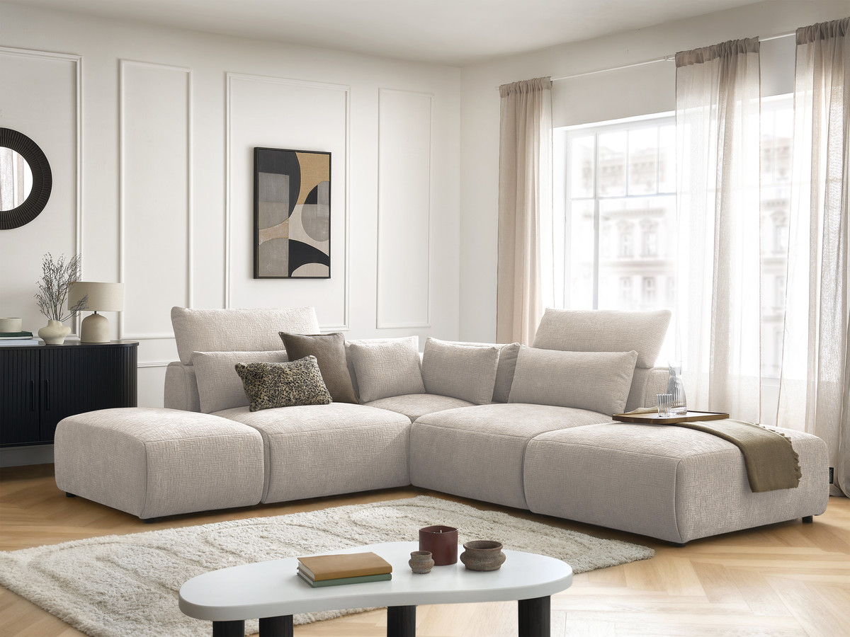 Bobochic Jana Ecksofa Strukturstoff Beige