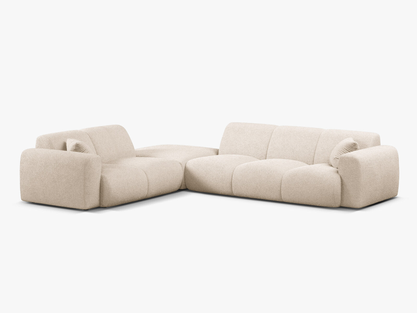 Micadoni Ecksofa Molino 6-Sitzer Links Boucle Baloo Beige