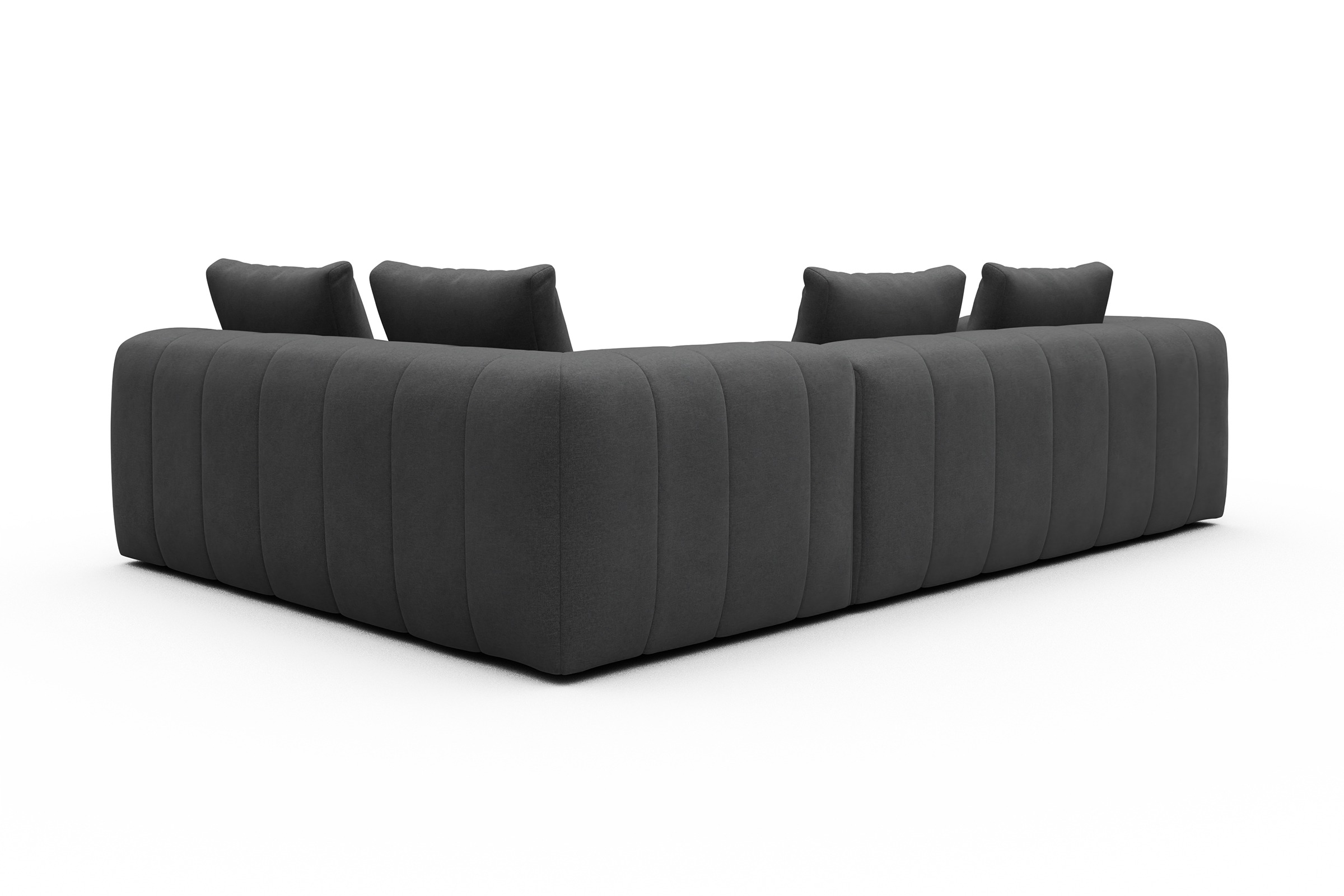 Ecksofa Hugo 2x 2,5-Sitzer Armlehne links Satya-Zinc