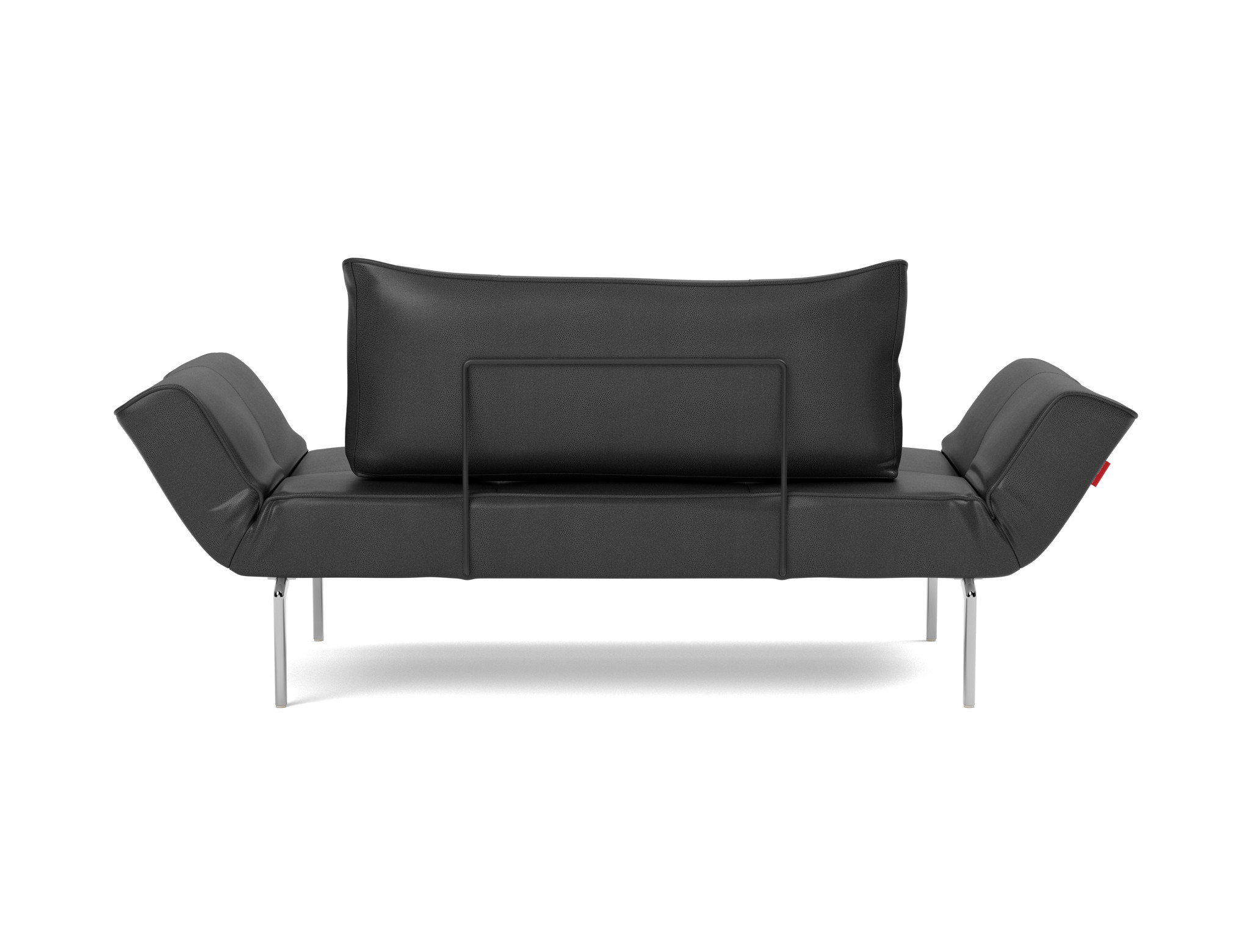 Tagesbett Zeal Lederoptik Faunal 550-Black Beine Straw Aluminium
