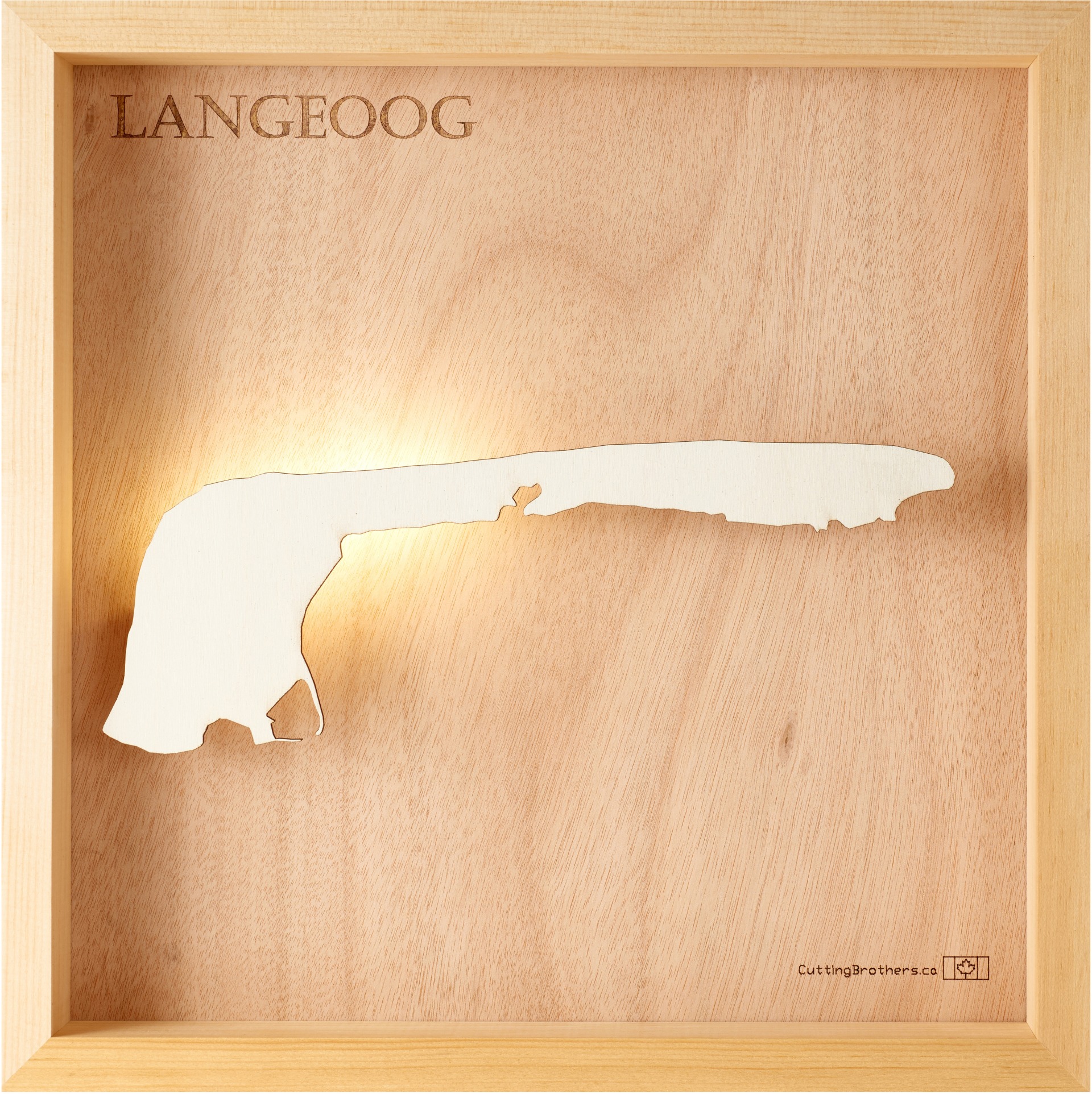 Cutting Brothers LED Licht Langeoog 3D Insel Holz Karte