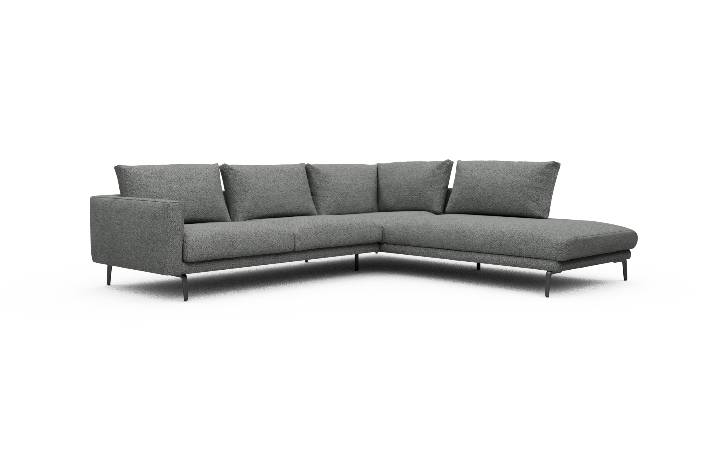 Ecksofa Karl Relax-Ecke rechts mit 2,5-Sitzer Vanora-Warm-Grey
