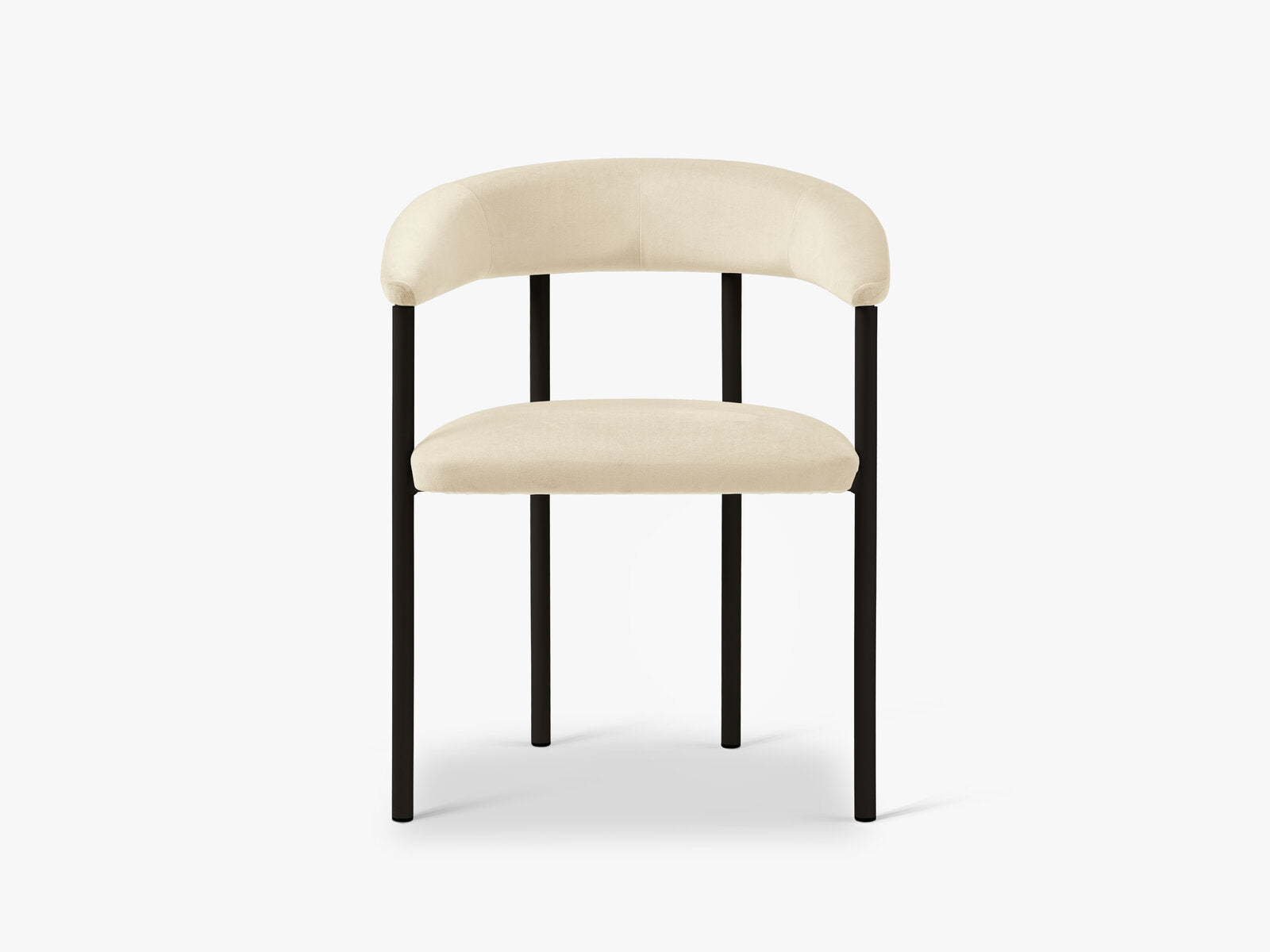 Micadoni Stuhl Lea Samt Magic Velvet Elfenbein Black