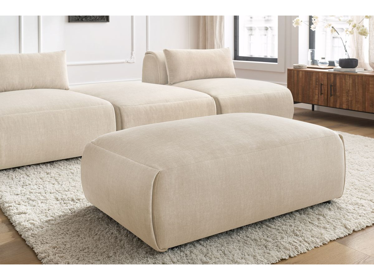 Bobochic Jeanne Sofa 4-Sitzer mit Pouf Samt Beige