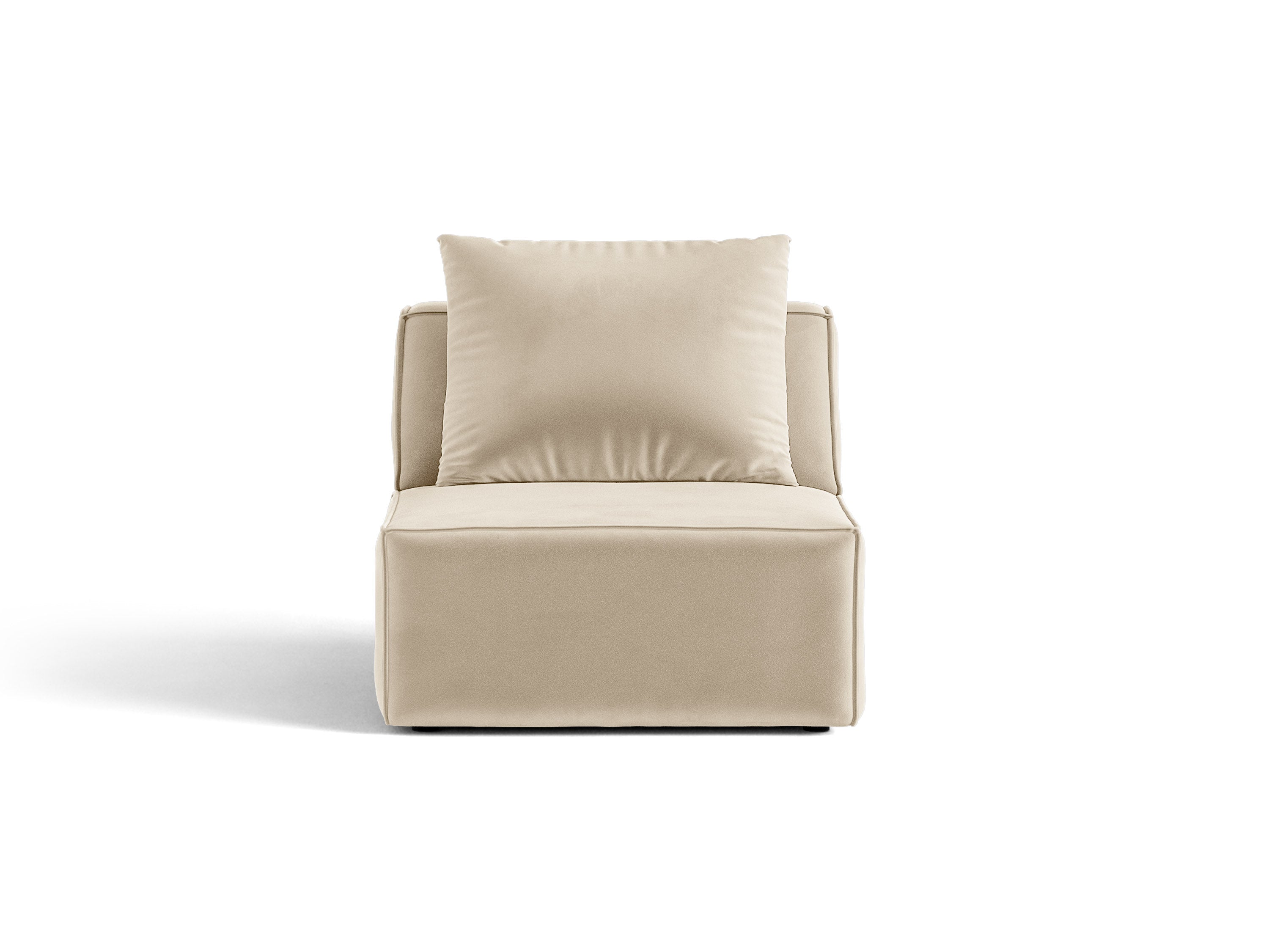 Micadoni Sessel ohne Armlehnen Jodie 1-Sitzer Samt Bluvel Dunkelbeige