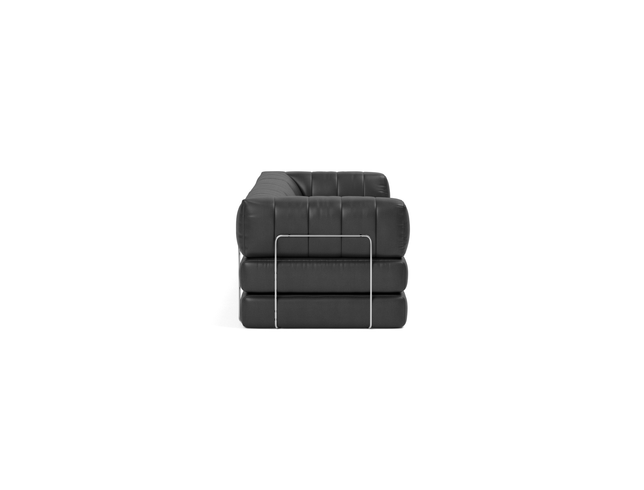 Schlafsofa CozyPad Grand mit Armlehnen Lederoptik Faunal 550-Black