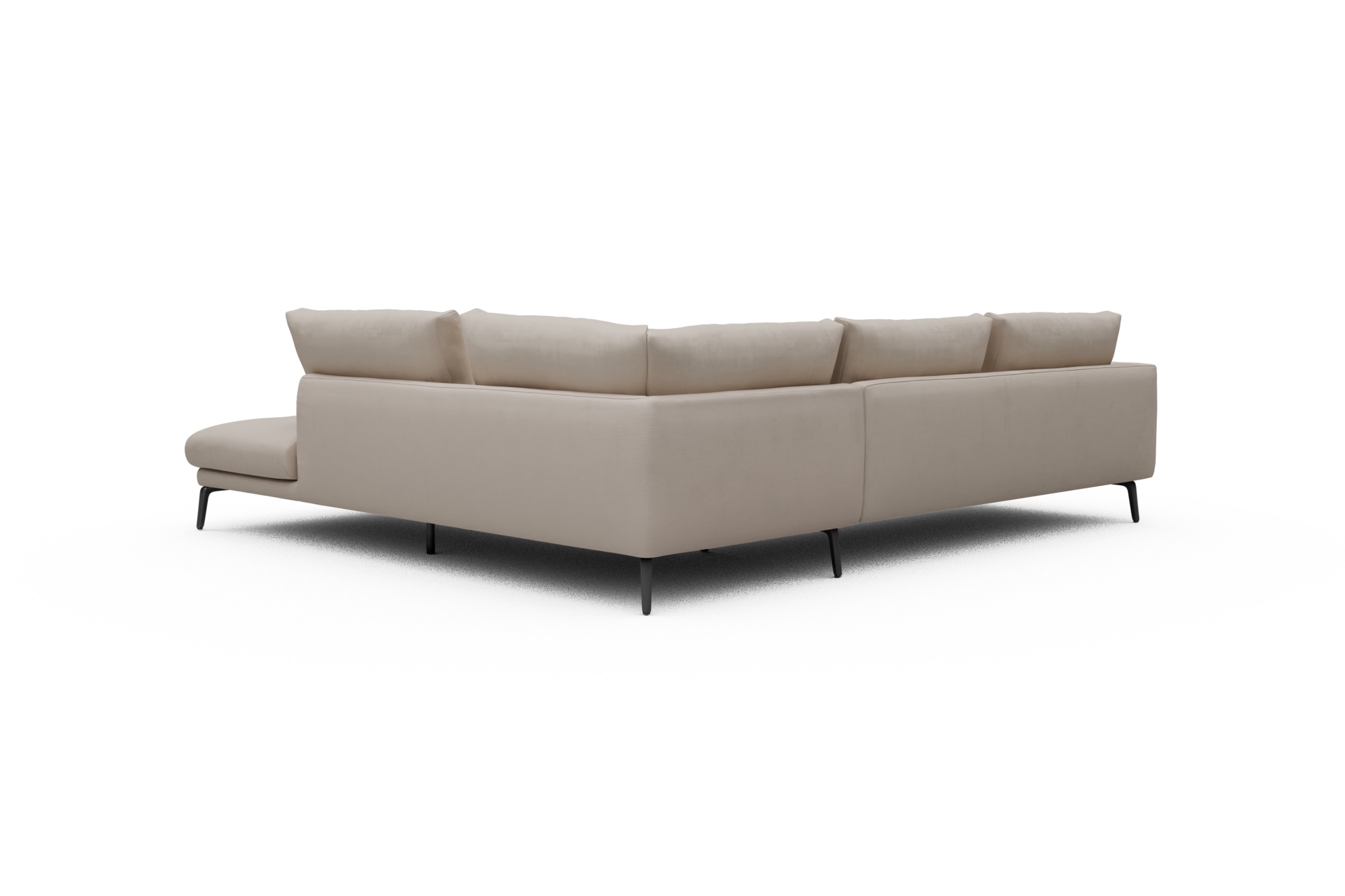 Ecksofa Karl Relax-Ecke rechts mit 2,5-Sitzer Cordufine-Off-White