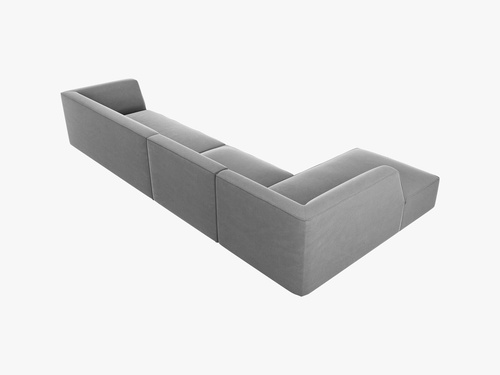 Micadoni Ecksofa Ruby 5-Sitzer Links Samt Salvador Grau