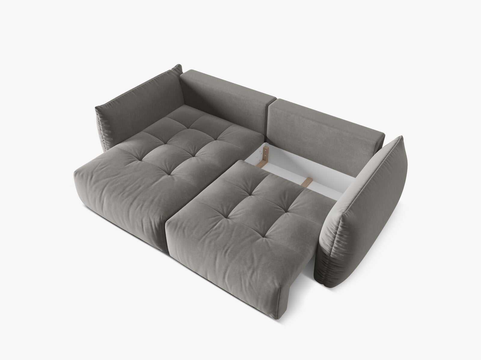 Micadoni Bloom Ecksofa 3-Sitzer mit Schlaffunktion Links Samt Casino Grau