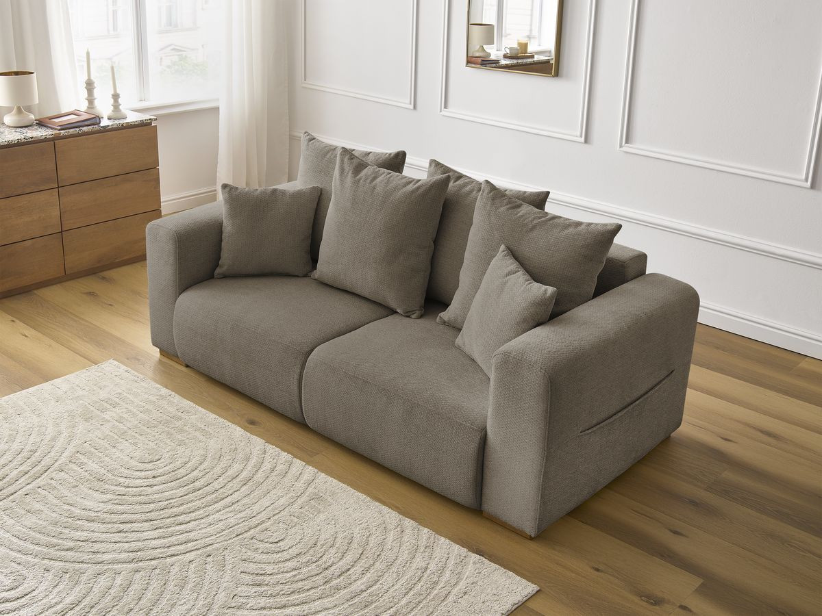 Bobochic Sidonie Sofa 2-Sitzer Melange-Stoff Taupe