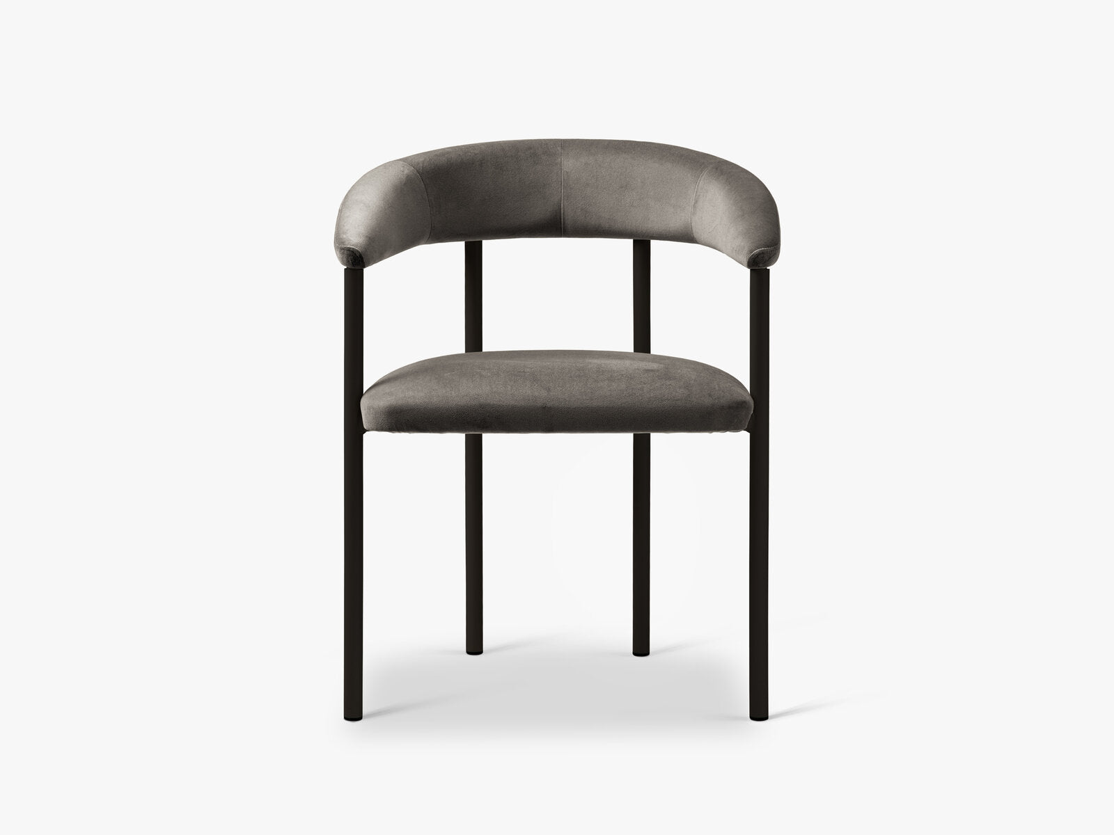 Micadoni Lea Samtiger Stuhl Samt Magic Velvet Dunkelgrau Black