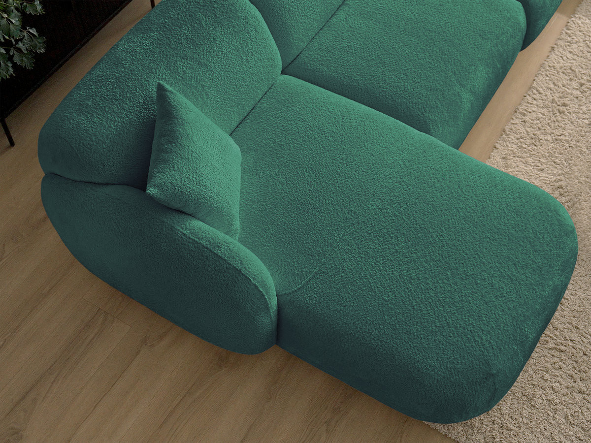 Bobochic Anda Ecksofa mit Pouf 292 × 163 cm Chenille Dunkelgrün Ecke links