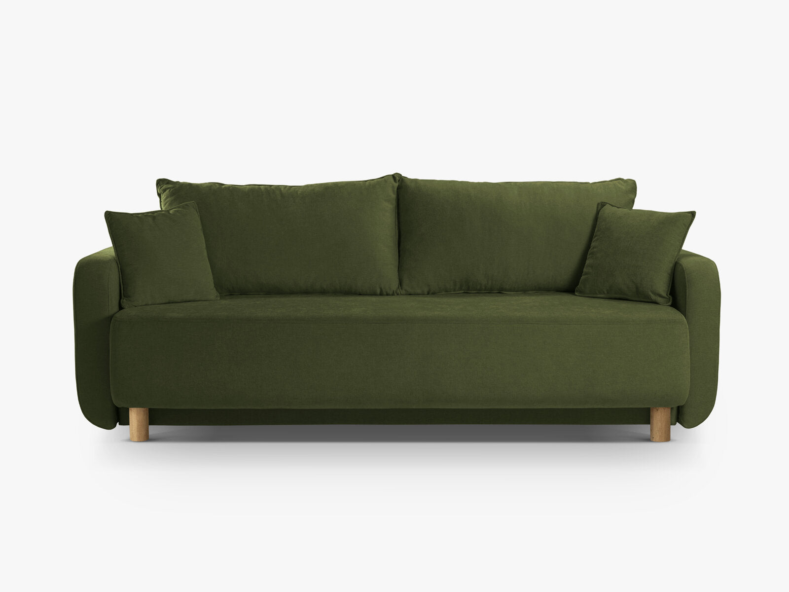Micadoni Sofa Elen 2 Rückenkissen 3-Sitzer mit Schlaffunktion Strukturierter Stoff Grün