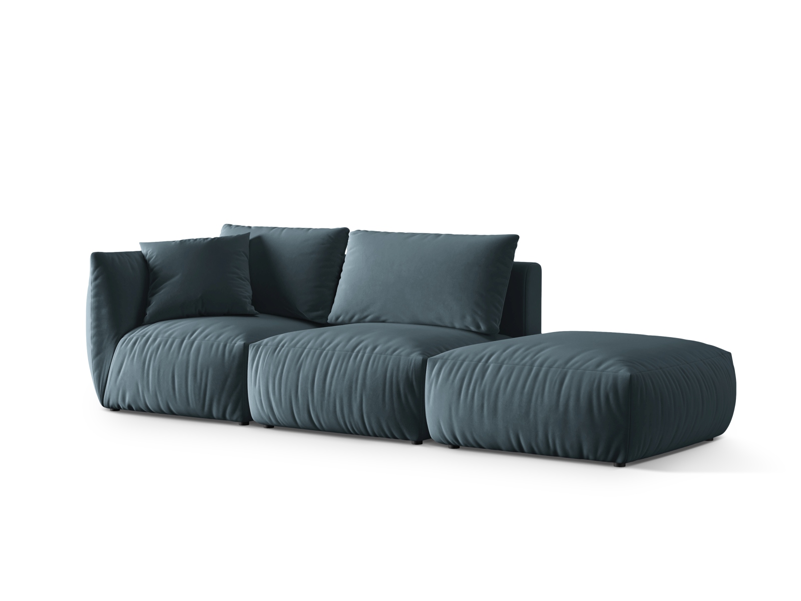 Micadoni Modulares Sofa Chris 3-Sitzer Rechts Samt Pastellblau