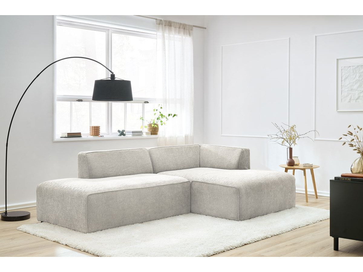 Bobochic Megeve Ecksofa Strukturstoff Beige Ecke rechts