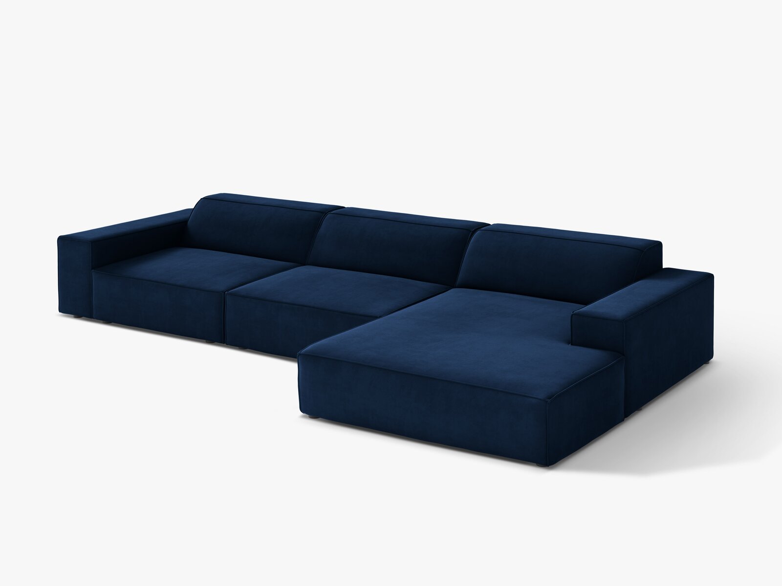 Micadoni Ecksofa Jodie 4-Sitzer Rechts Samt Bluvel Königsblau
