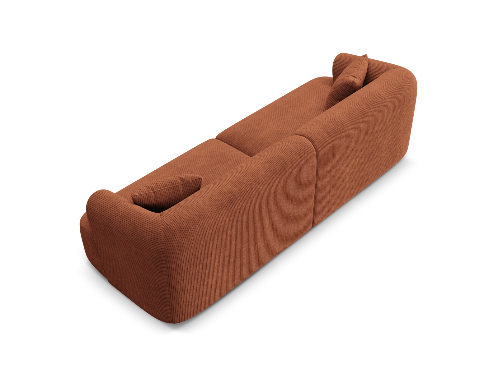 Cosmopolitan Design Sofa Campi 4-Sitzer Kord Lincoln D Terrakotta
