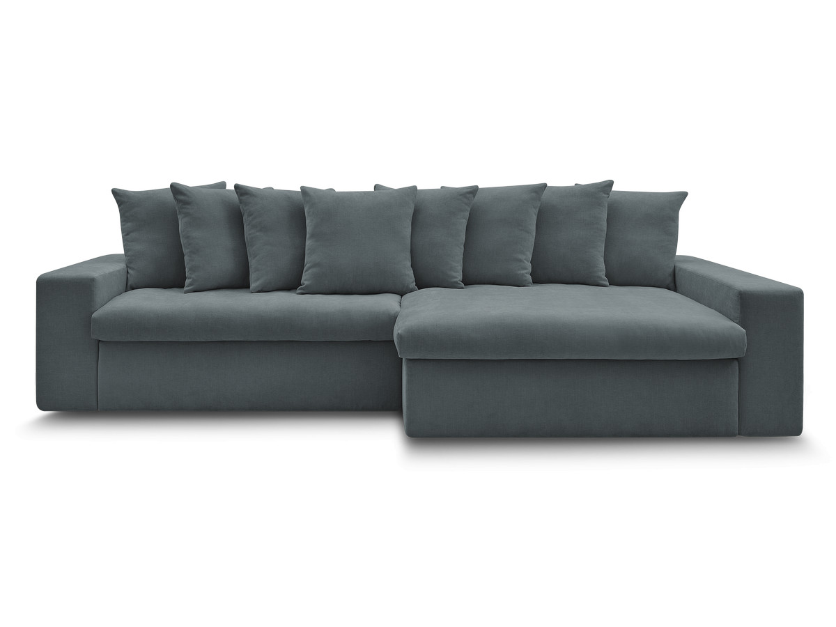 Bobochic Enore Ecksofa 330 × 100 cm Stoff Blau Ecke rechts