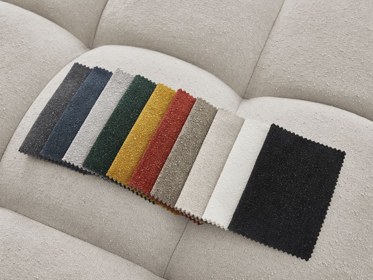 Bobochic Everest Ecksofa, 4 Kissen Strukturstoff Beige Ecke rechts
