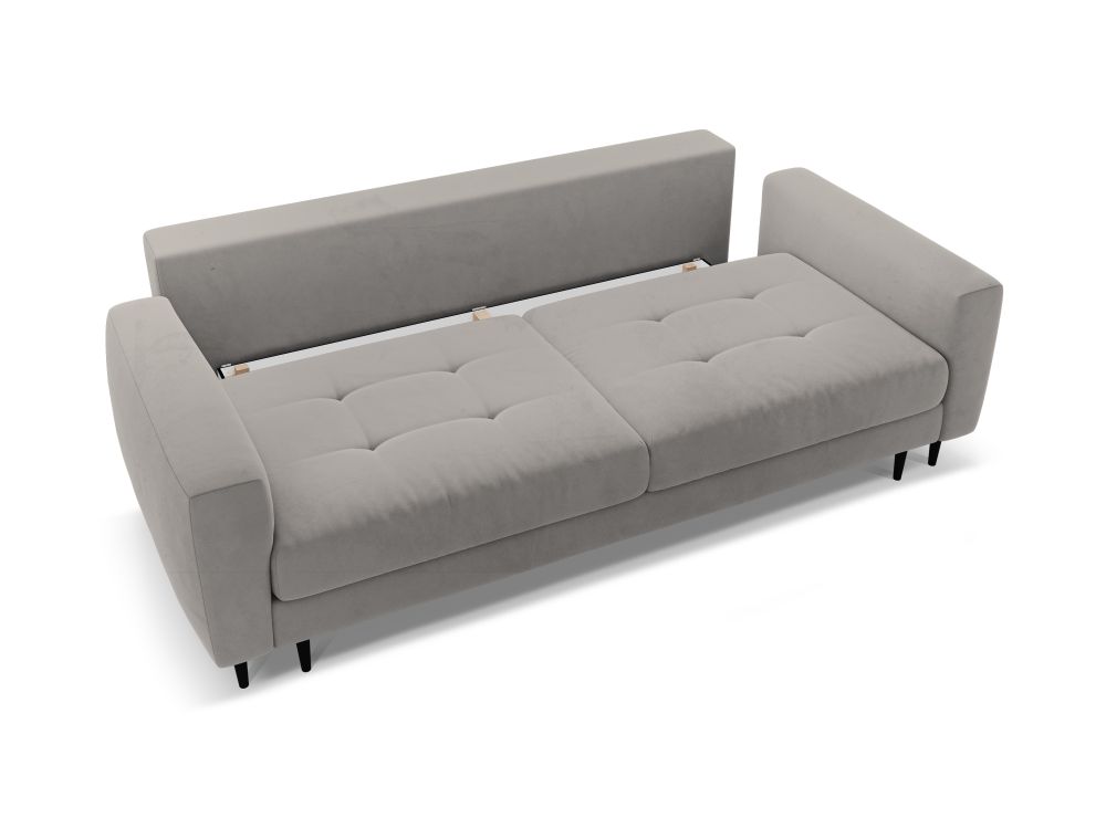 Cosmopolitan Design Schlafsofa Lazio 3-Sitzer Samt Salvador Grau